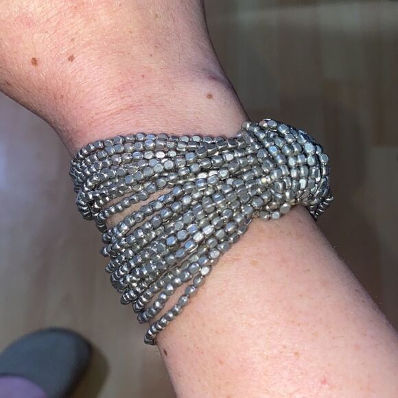Beautiful Multilayered Silver Statement Bracelet - Picture 3 of 5